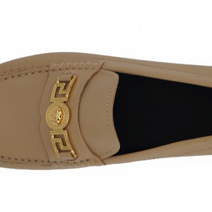 Exquise Medusa Gold-Tone lederen loafers