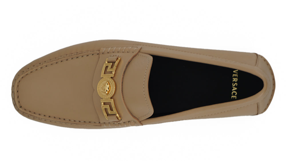 Exquise Medusa Gold-Tone lederen loafers