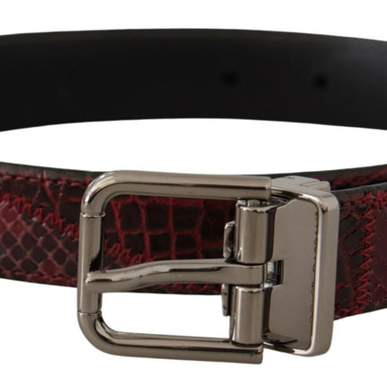 Ceinture en cuir exotique rouge élégante