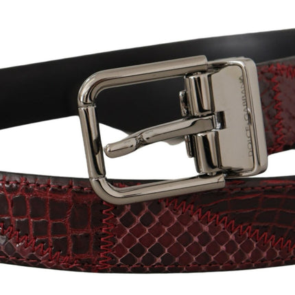 Ceinture en cuir exotique rouge élégante