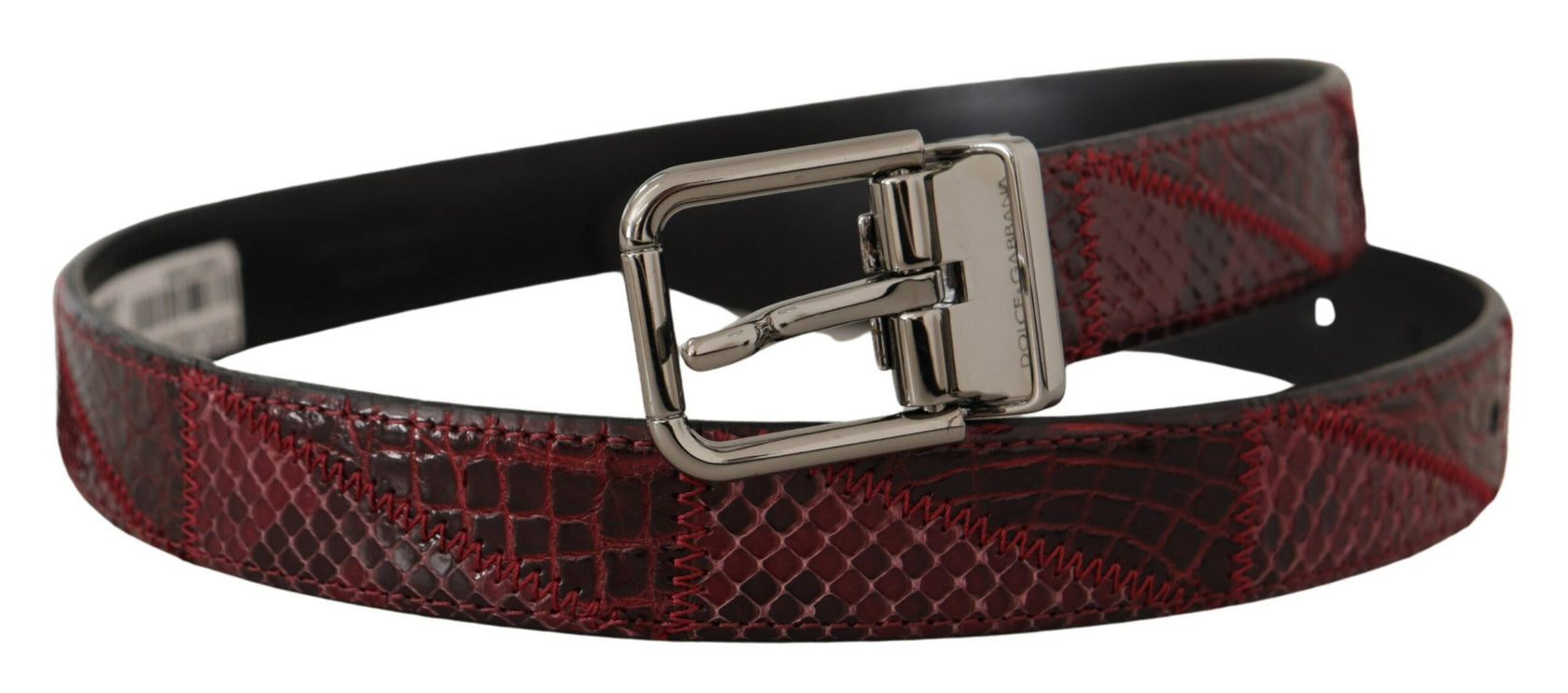 Ceinture en cuir exotique rouge élégante