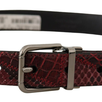 Ceinture en cuir exotique rouge élégante