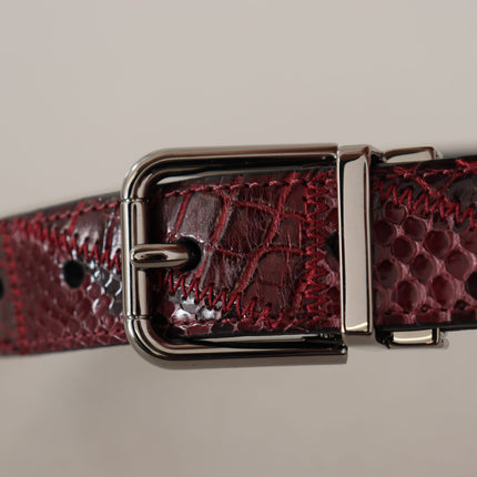 Ceinture en cuir exotique rouge élégante