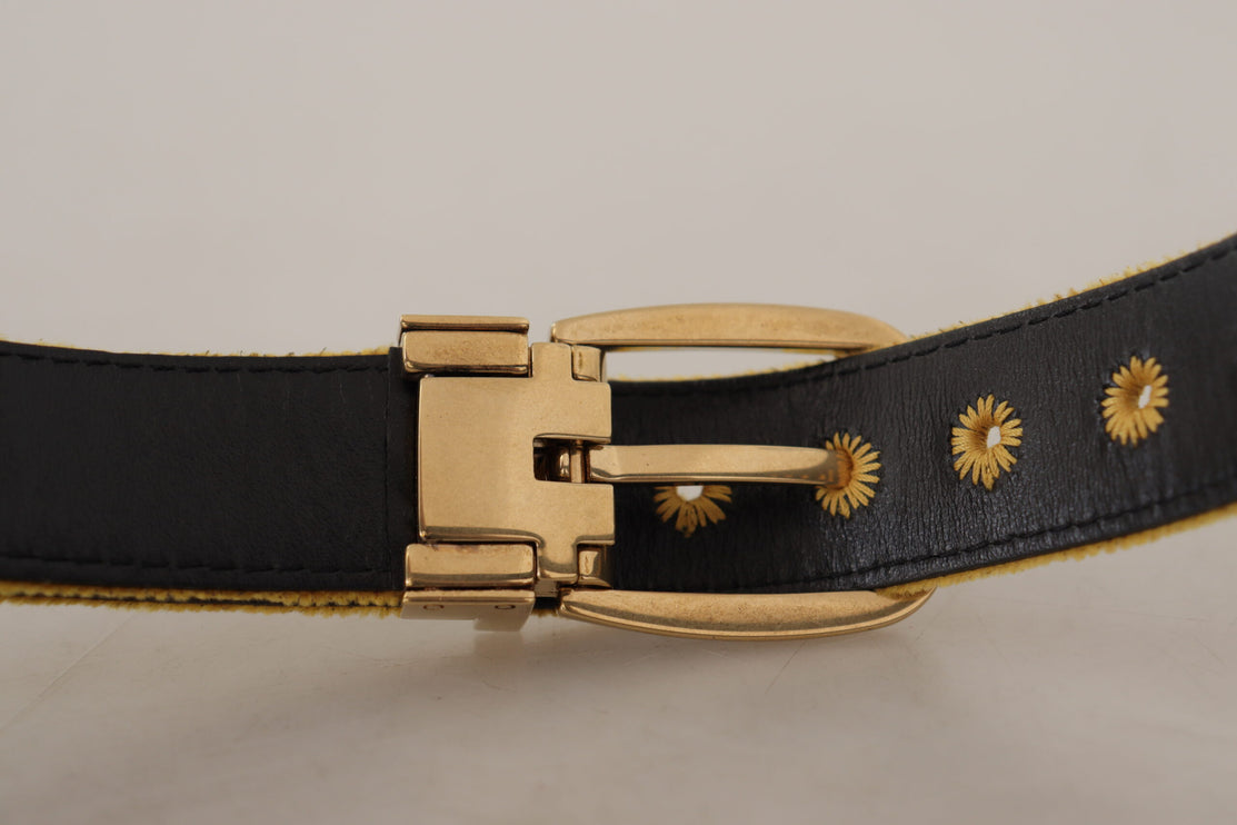 Ceinture de boucle en or élégante en velours en velours