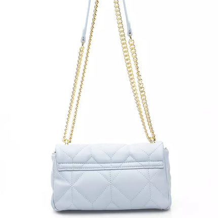 Elegant Light Blue Shoulder Bag with Golden Accents