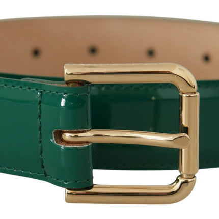 Ceinture en cuir vert élégant avec détail de boucle doré