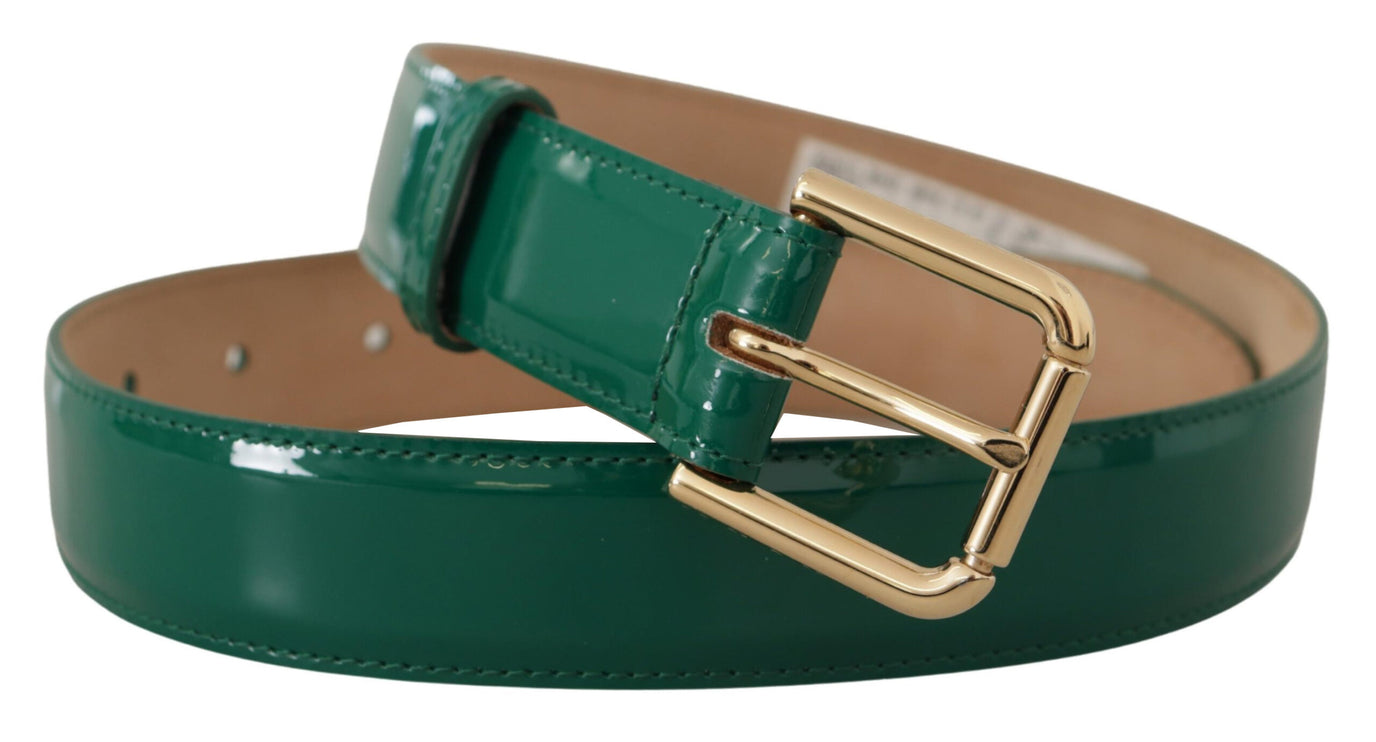 Ceinture en cuir vert élégant avec détail de boucle doré