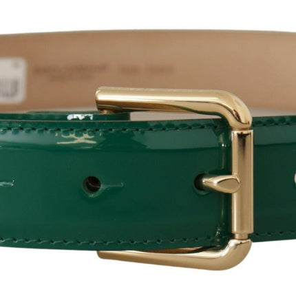 Ceinture en cuir vert élégant avec détail de boucle doré