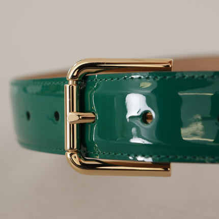 Ceinture en cuir vert élégant avec détail de boucle doré