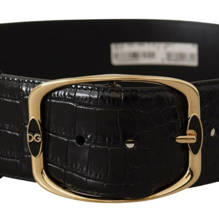 Ceinture de logo en cuir noir élégant