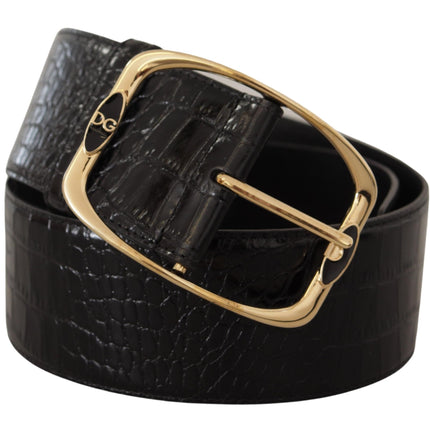 Ceinture de logo en cuir noir élégant