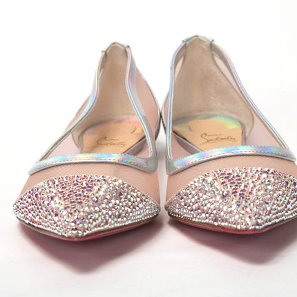 Silver Rose Flat Point Crystals Toe Zapato