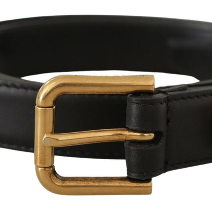 Ceinture de logo en cuir noir élégant