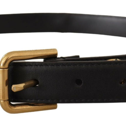 Ceinture de logo en cuir noir élégant