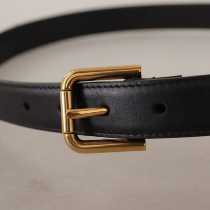 Ceinture de logo en cuir noir élégant