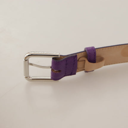 Ceinture en cuir violet élégant avec boucle de logo