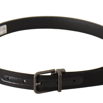 Ceinture en cuir noir élégant avec boucle en métal