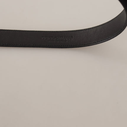 Ceinture en cuir noir élégant avec boucle en métal