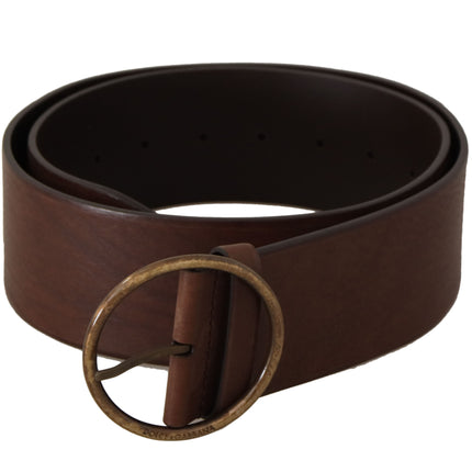 Ceinture en cuir brun élégant avec boucle gravée