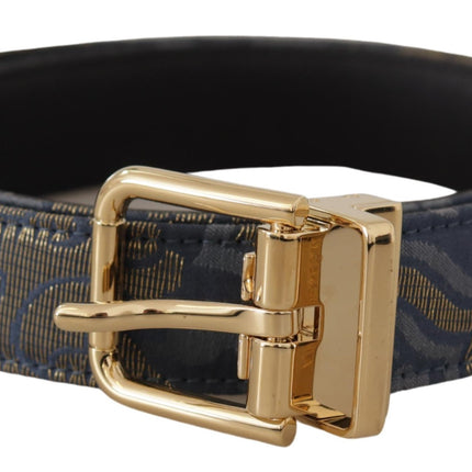 Elegante marineblauwe leren riem