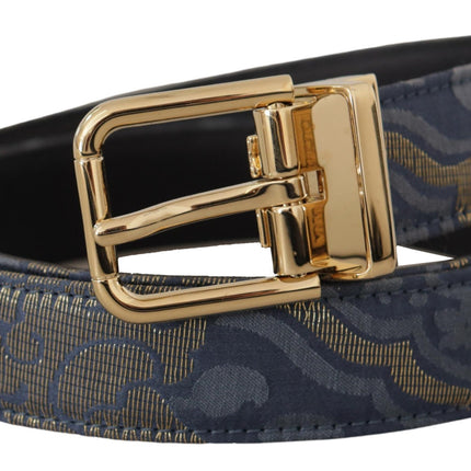 Elegante marineblauwe leren riem