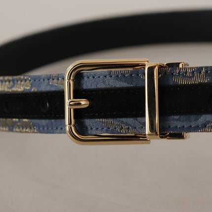 Elegante marineblauwe leren riem