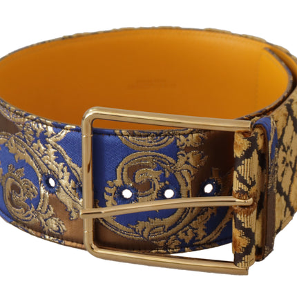 Ceinture en cuir bleu élégant avec boucle en métal