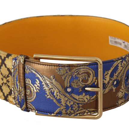 Ceinture en cuir bleu élégant avec boucle en métal