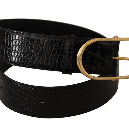 Chique zwart leren riem met logo