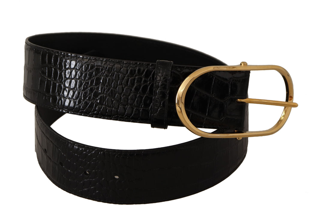 Chique zwart leren riem met logo