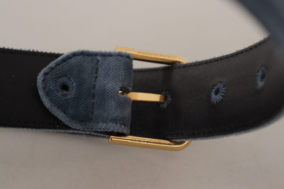 Elegante Navy Fluwelen Designer Riem