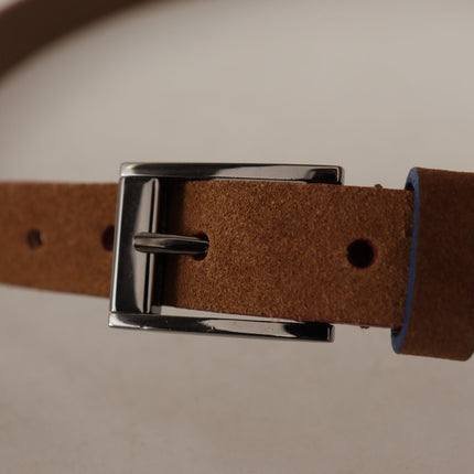 Ceinture en daim chic avec boucle gravée au logo