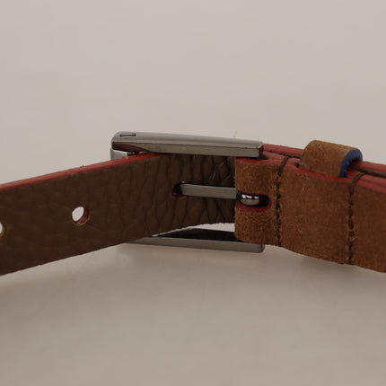 Ceinture en daim chic avec boucle gravée au logo