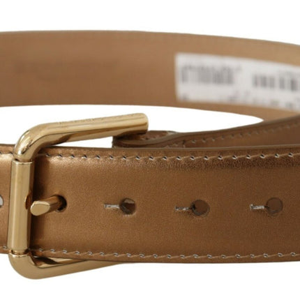 Ceinture en cuir en bronze avec boucle en or