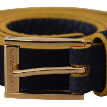 Chique blauw suède riem met logogesp