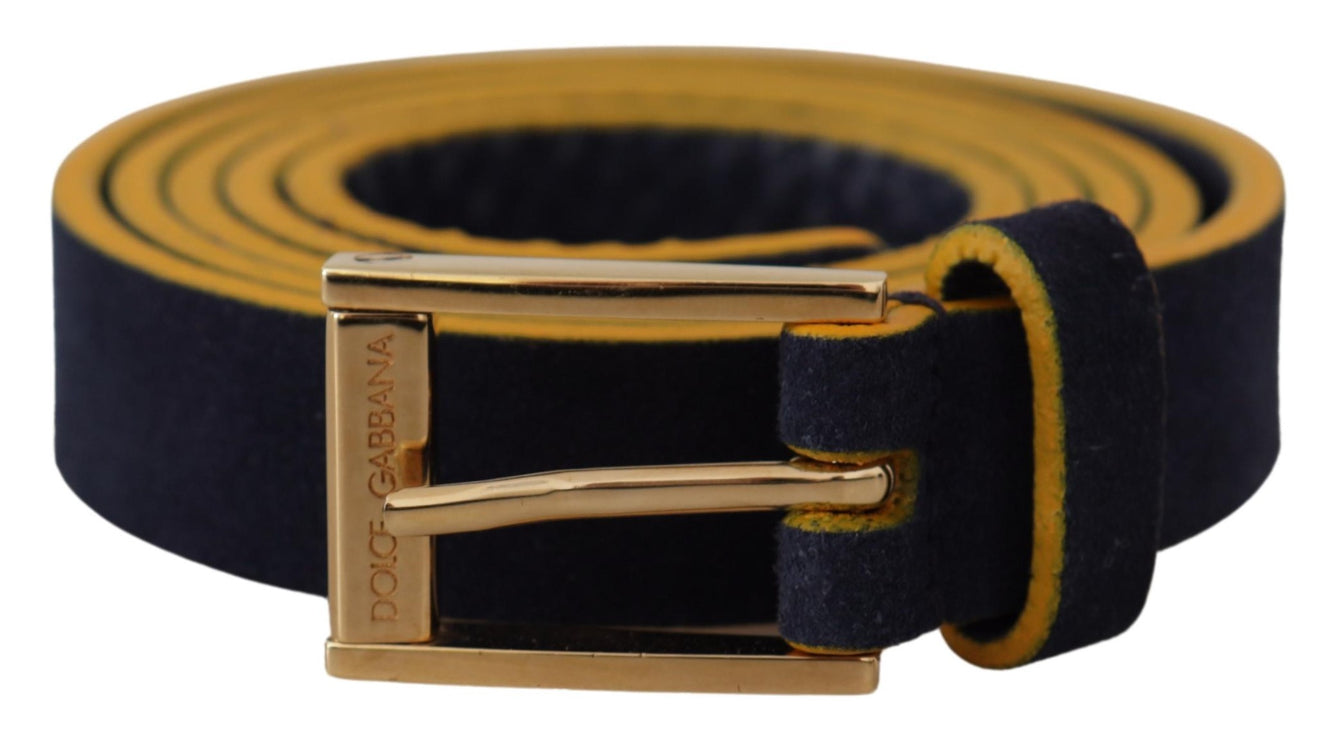 Chique blauw suède riem met logogesp