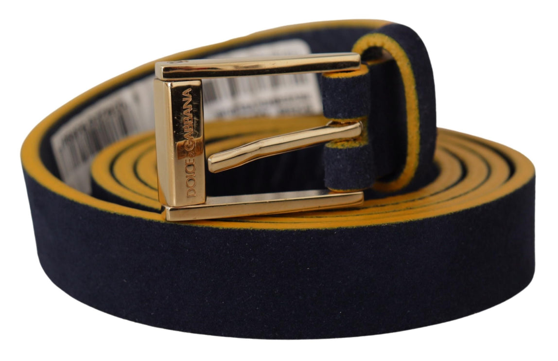 Chique blauw suède riem met logogesp