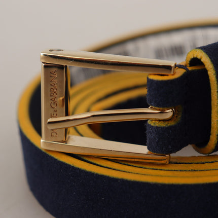 Chique blauw suède riem met logogesp