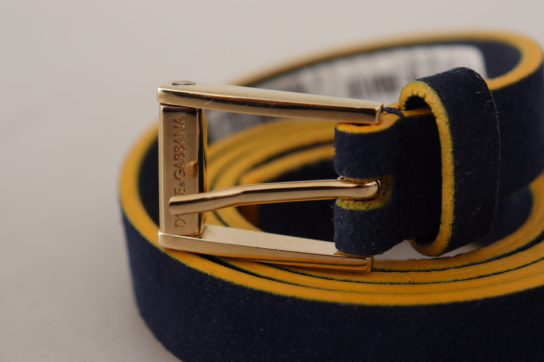 Chique blauw suède riem met logogesp