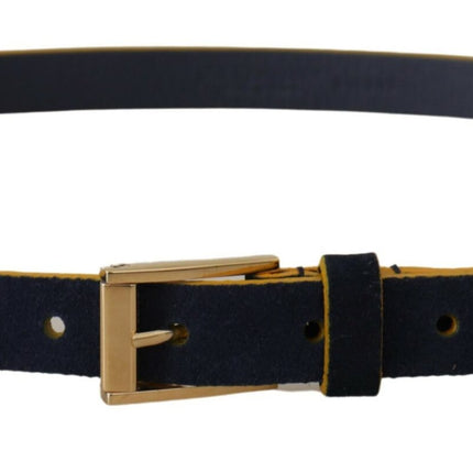 Chique blauw suède riem met logogesp