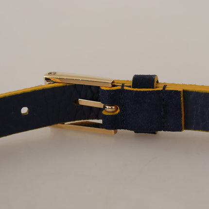 Chique blauw suède riem met logogesp