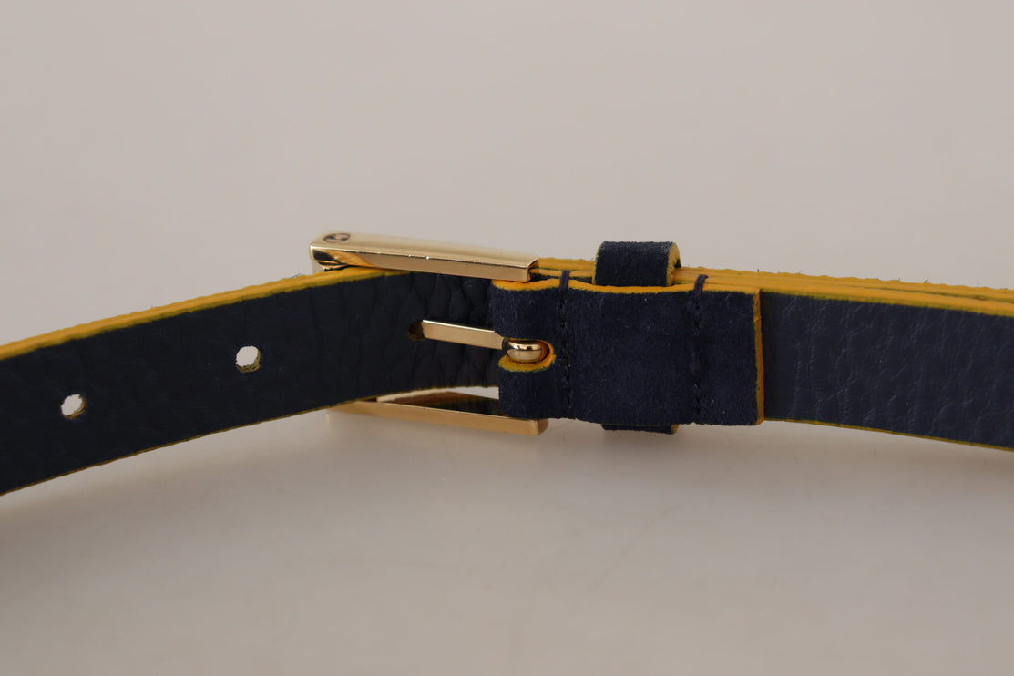 Chique blauw suède riem met logogesp