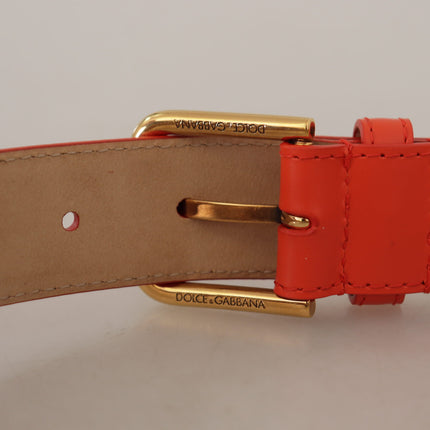 Ceinture en cuir orange chic avec étui casque