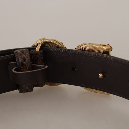 Ceinture en cuir en peau de serpent élégante