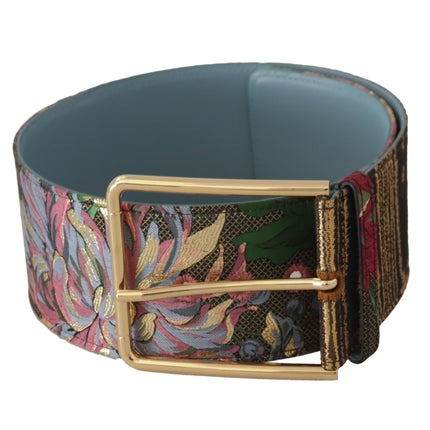 Ceinture de boucle de logo en cuir multicolore