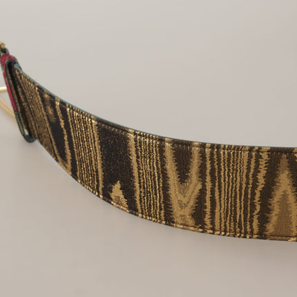 Ceinture de boucle de logo en cuir multicolore