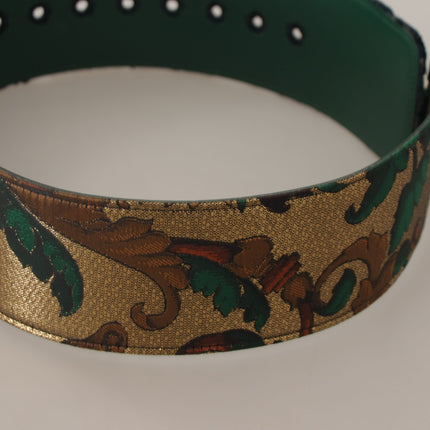 Elegante groene leren riem met logogesp