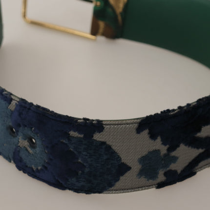 Elegante groene leren riem met logogesp