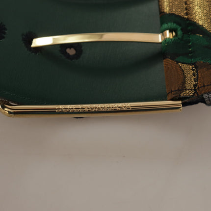 Elegante groene leren riem met logogesp