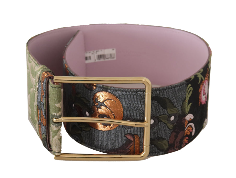 Elegante Multicolor Canvas-Leren Riem